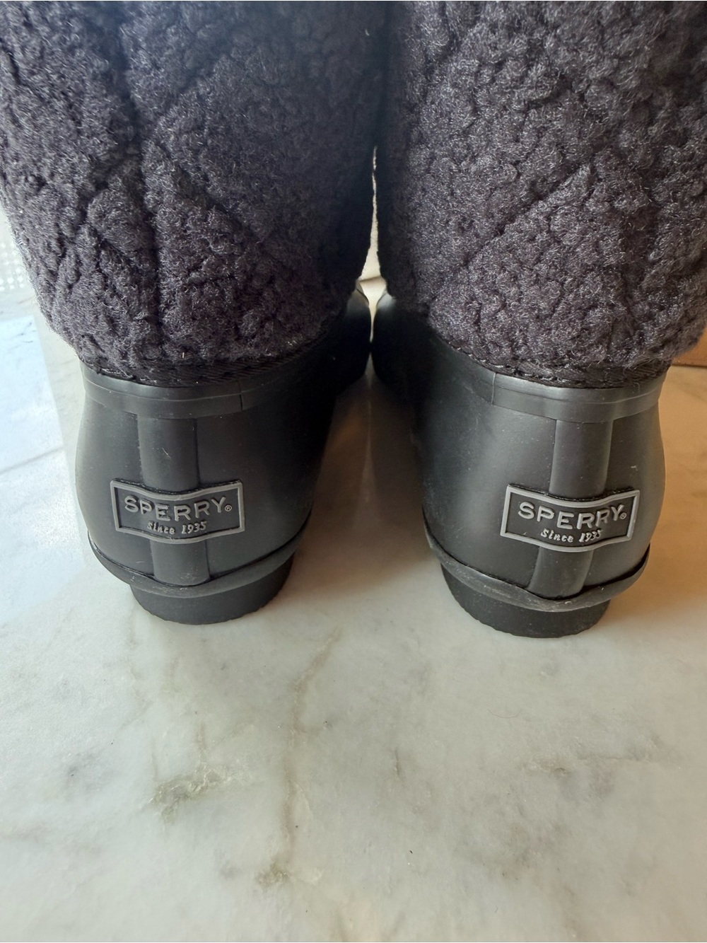 Sperry Women's Black Sherpa-Trim Waterproof Boot - Picture 6 of 7